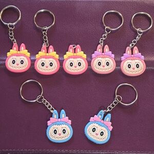 Cute Small Labubu Keychains/ Bag Charms Pink & Blue